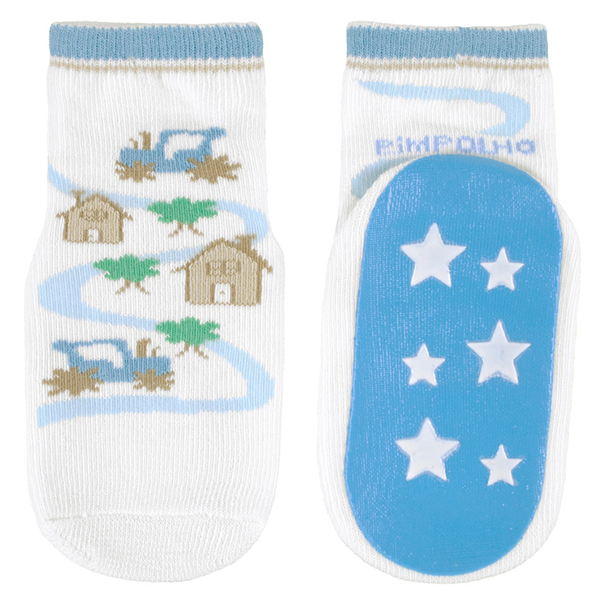 Meia Bebê Pimpolho Antiderrapante Estampas Sortidas Meia Bebê Pimpolho Antiderrapante Estampas Sortidas