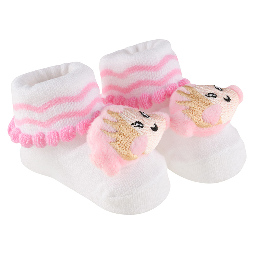 Meia Bebê Pimpolho Antiderrapante Aplique bichinhos Led