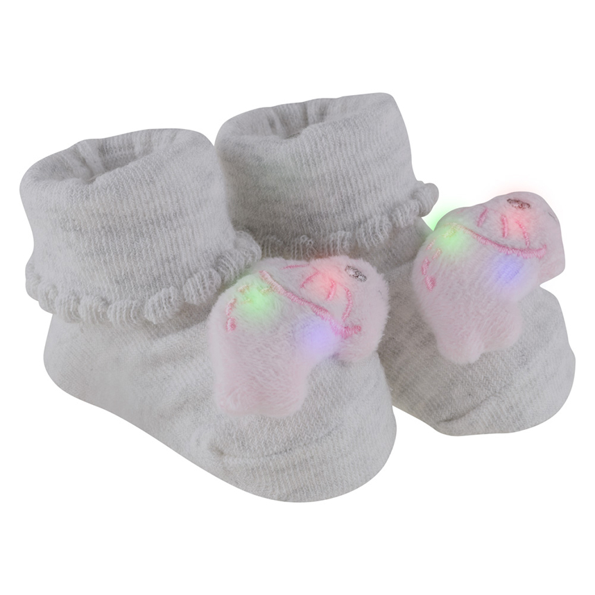 Meia Bebê Pimpolho Antiderrapante Aplique bichinhos Led Meia Bebê Pimpolho Antiderrapante Aplique bichinhos Led