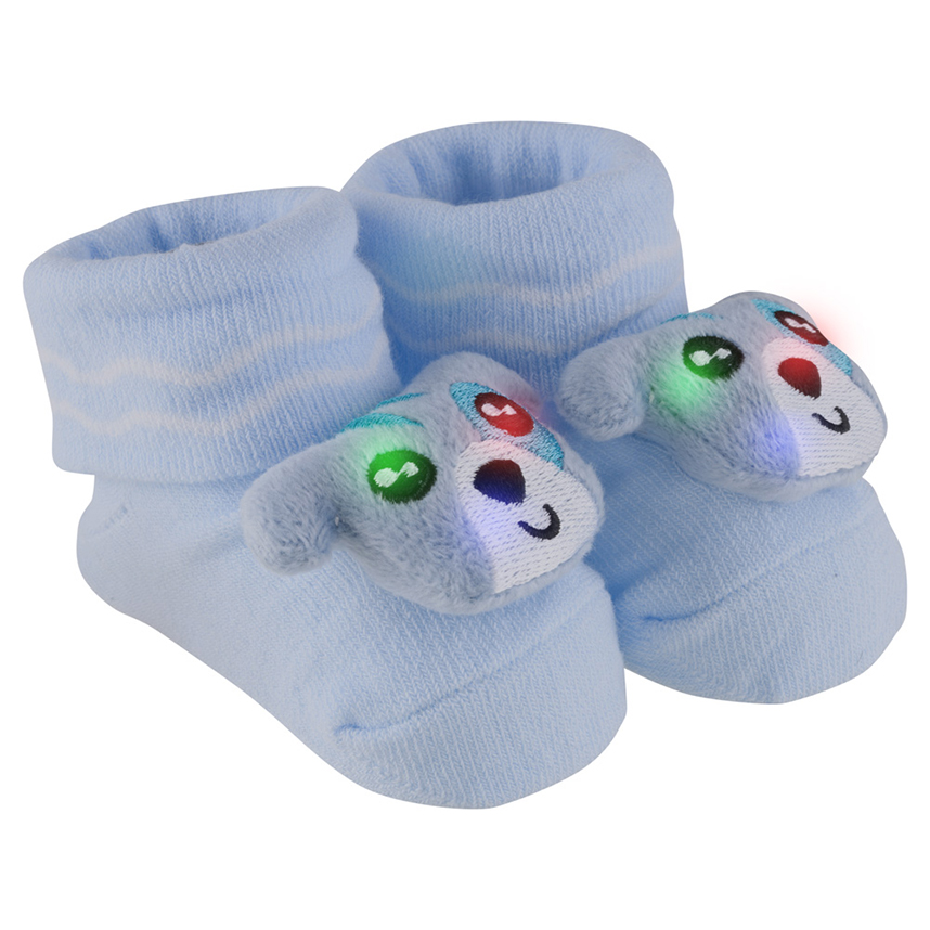 Meia Bebê Pimpolho Antiderrapante Aplique Bichinhos Led Meia Bebê Pimpolho Antiderrapante Aplique Bichinhos Led