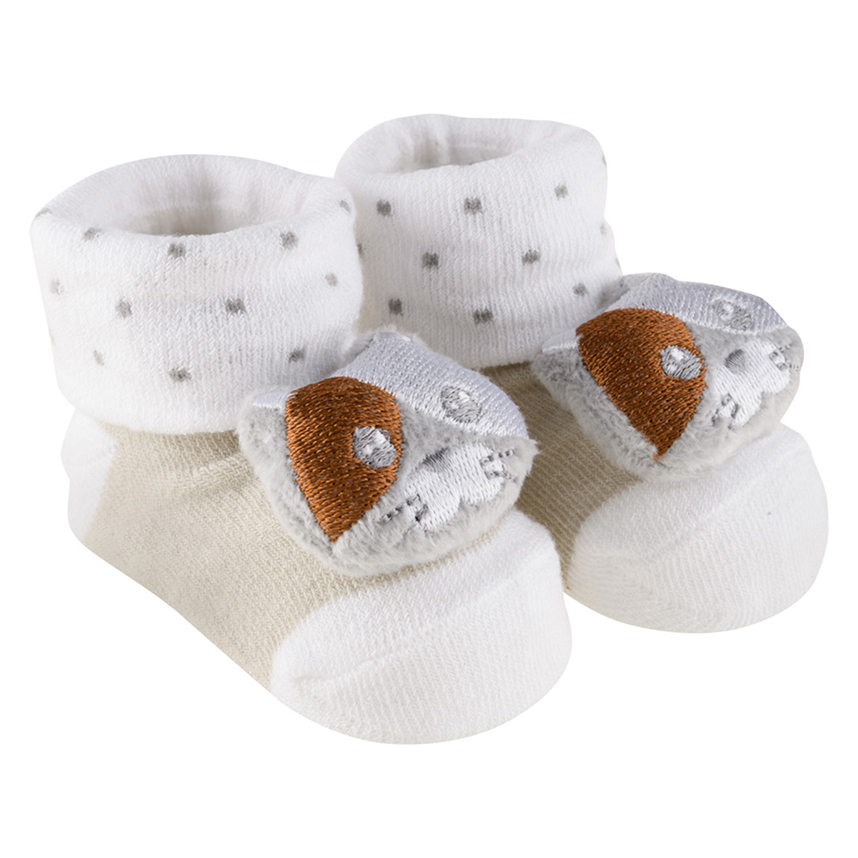 Meia Bebê Pimpolho Antiderrapante Aplique Bichinhos Led