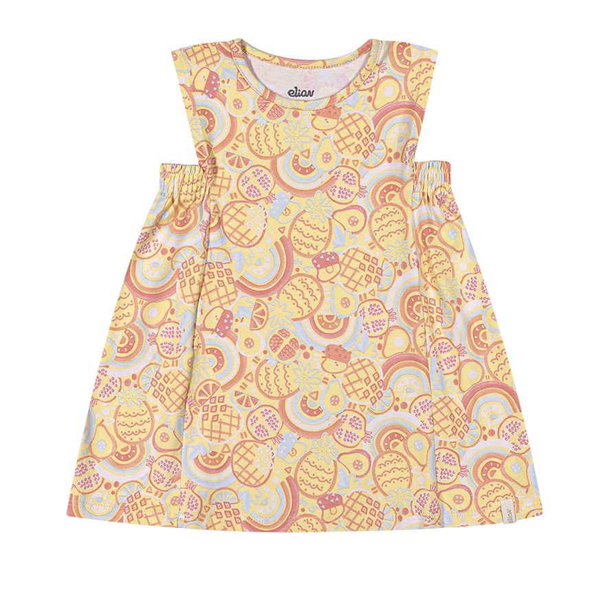 Vestido Infantil Elian Malha Cotton Leve Estampado Vestido Infantil Elian Malha Cotton Leve Estampado