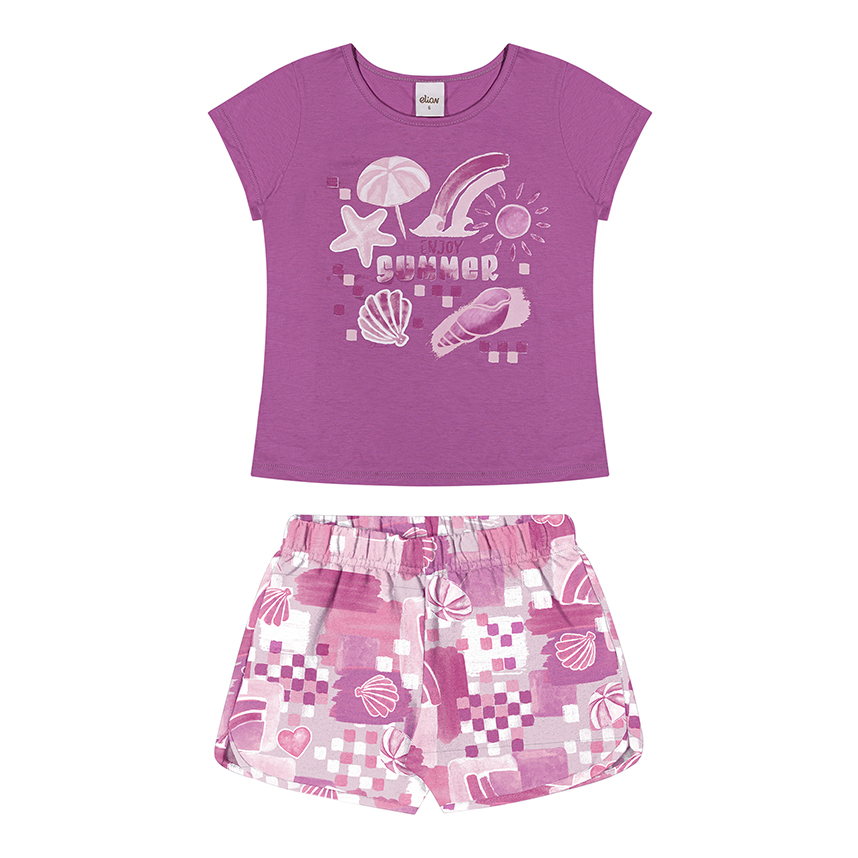 Conjunto Infantil Elian Blusa Meia Malha E Short Moletom