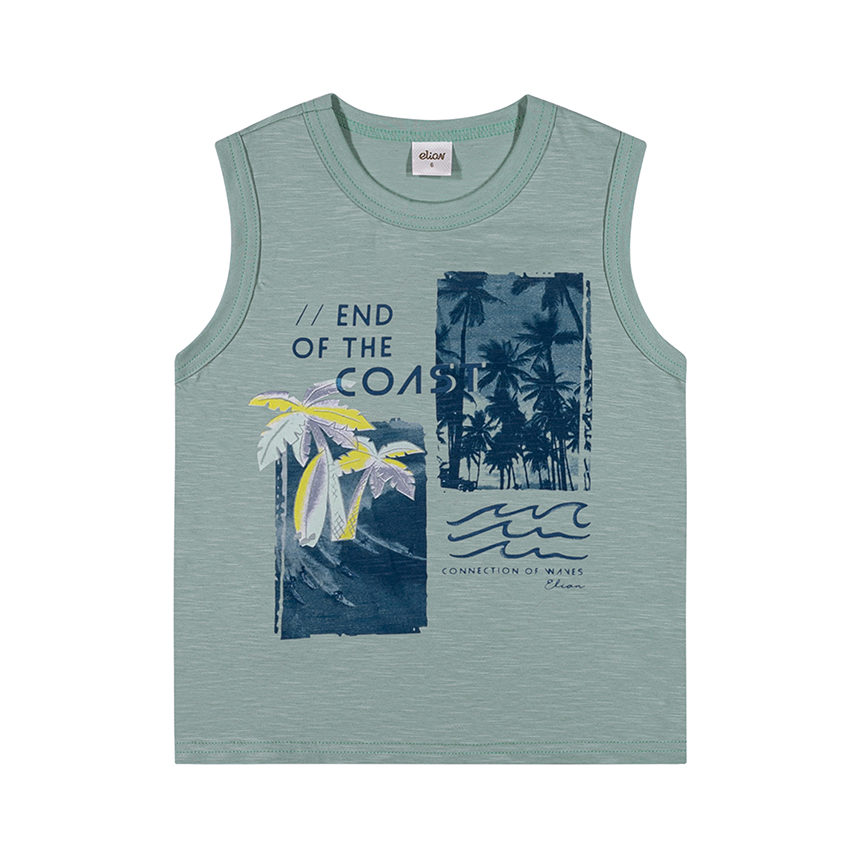 Camiseta Infantil Elian Regata Malha Em Malha Flamê