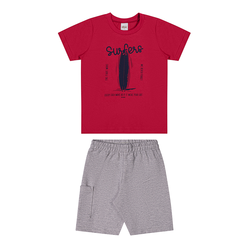 Conjunto Infantil Elian Camiseta Meia Malha E Moletom