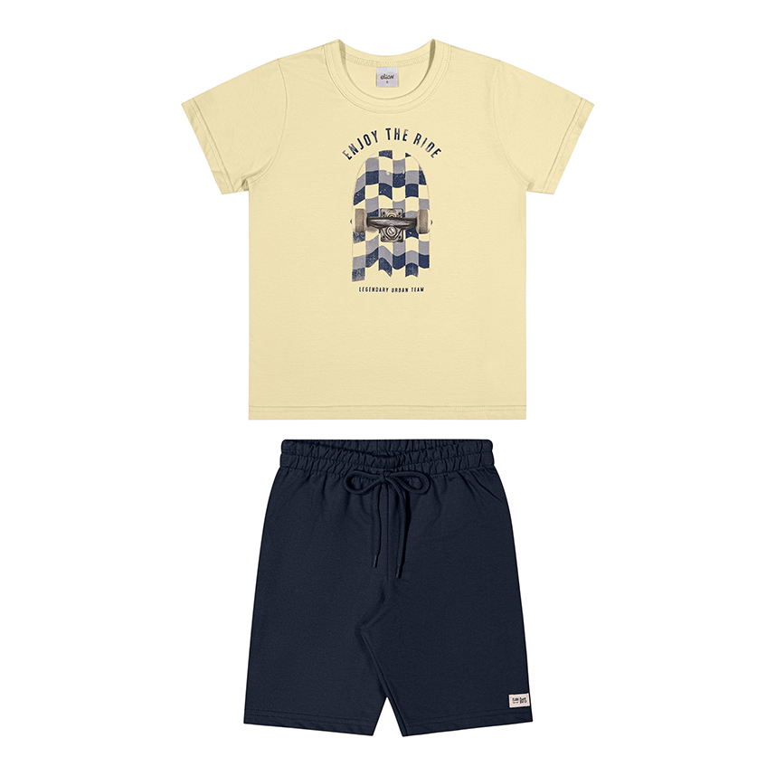 Conjunto Infantil Elian Camiseta Meia Malha E Moletom