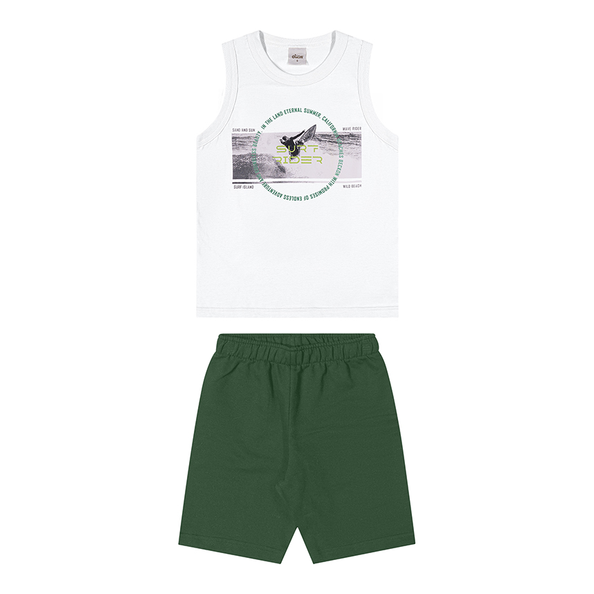 Conjunto Infantil Elian Regata Malha E Bermuda Moletom