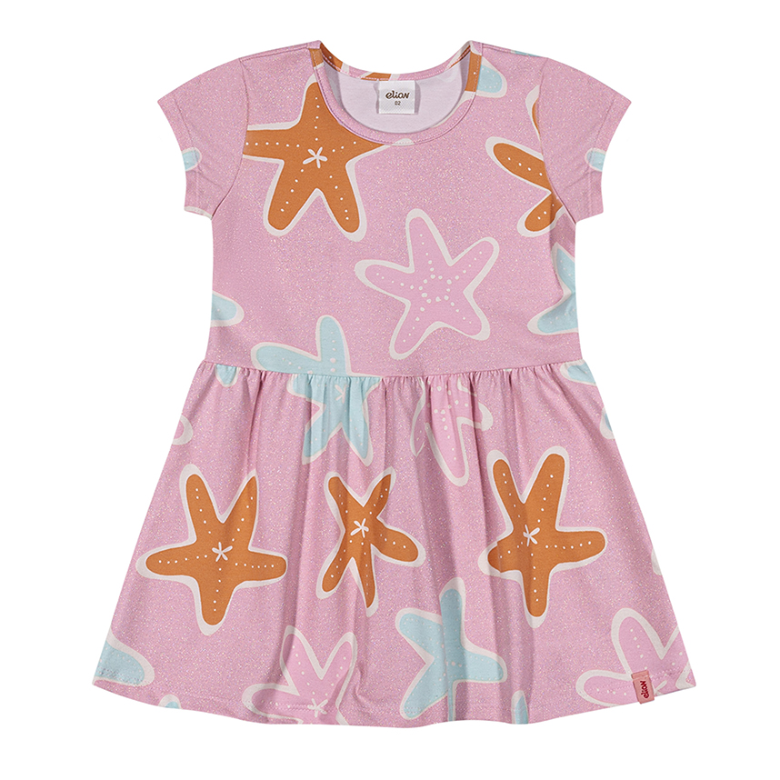 Vestido Infantil Elian Em Cotton Leve Estampado