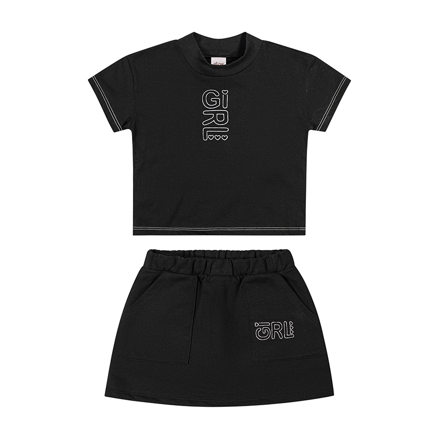 Conjunto Juvenil Elian Blusa Mescla E Saia Moletom Mescla Conjunto Juvenil Elian Blusa Mescla E Saia Moletom Mescla