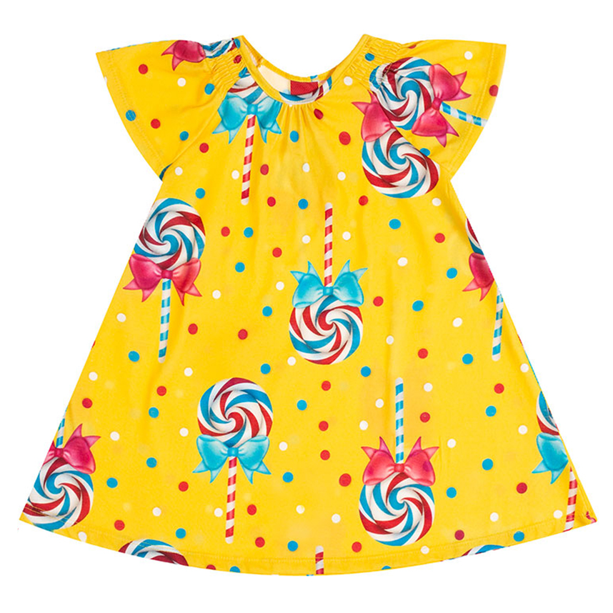 Vestido Infantil Kyly Em Meia Malha Estampado Vestido Infantil Kyly Em Meia Malha Estampado