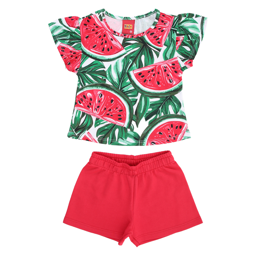 Conjunto Infantil Kyly Blusa Meia Malha e Short Moletinho Conjunto Infantil Kyly Blusa Meia Malha e Short Moletinho