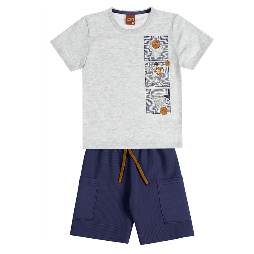 Conjunto Infantil Kyly Camisa Malha E Bermuda Gorgurinho Conjunto Infantil Kyly Camisa Malha E Bermuda Gorgurinho
