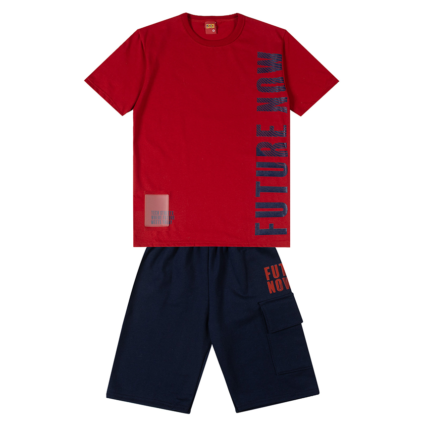 Conjunto Infantil Kyly Camisa Meia Malha E Bermuda Moletom Conjunto Infantil Kyly Camisa Meia Malha E Bermuda Moletom