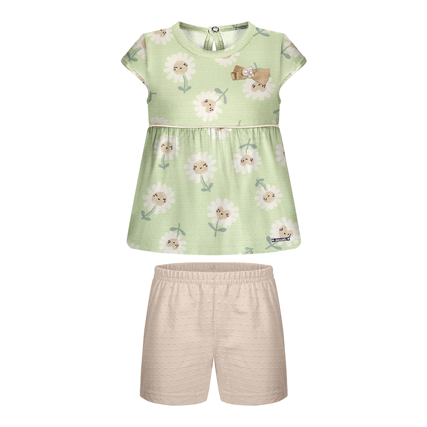 Conjunto Infantil Alakazoo Blusa E Short Meia Malha Nikko Conjunto Infantil Alakazoo Blusa E Short Meia Malha Nikko