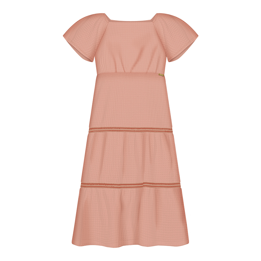Vestido Infantil Alakazoo Midi Malha Waffle 3 Marias Vestido Infantil Alakazoo Midi Malha Waffle 3 Marias