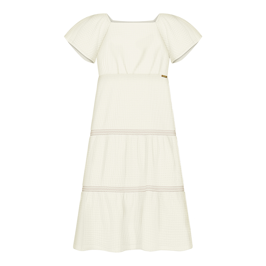 Vestido Midi Juvenil Alakazoo Manga Curta Saia Três Marias