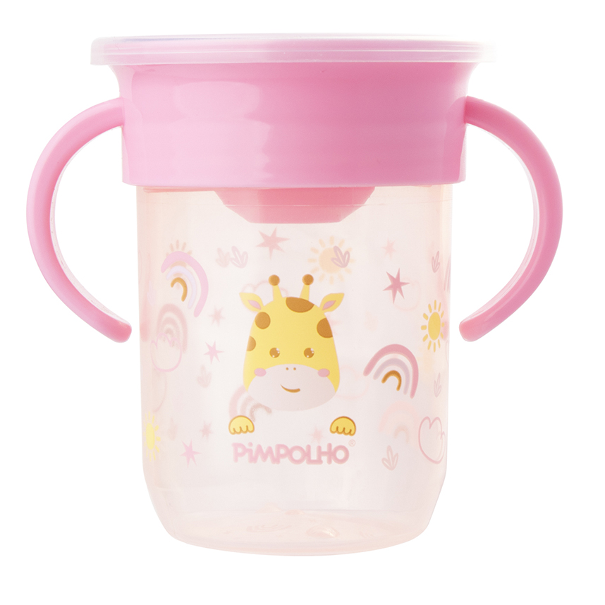 Copo Infantil Pimpolho Com Alça E Tampa 240 ml