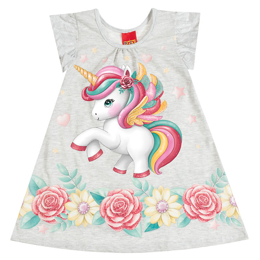 Vestido Bebê Kyly Em Meia Malha Estampado Vestido Bebê Kyly Em Meia Malha Estampado