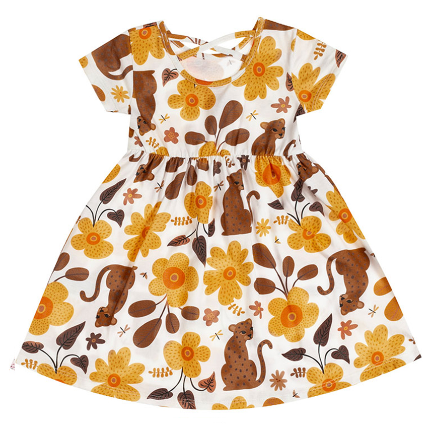 Vestido Infantil Kyly Em Meia Malha Estampado Vestido Infantil Kyly Em Meia Malha Estampado