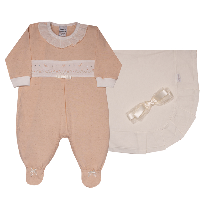 Saída Maternidade Sonho Mágico Renda com Laço 2 Peças Saída Maternidade Sonho Mágico Renda com Laço 2 Peças