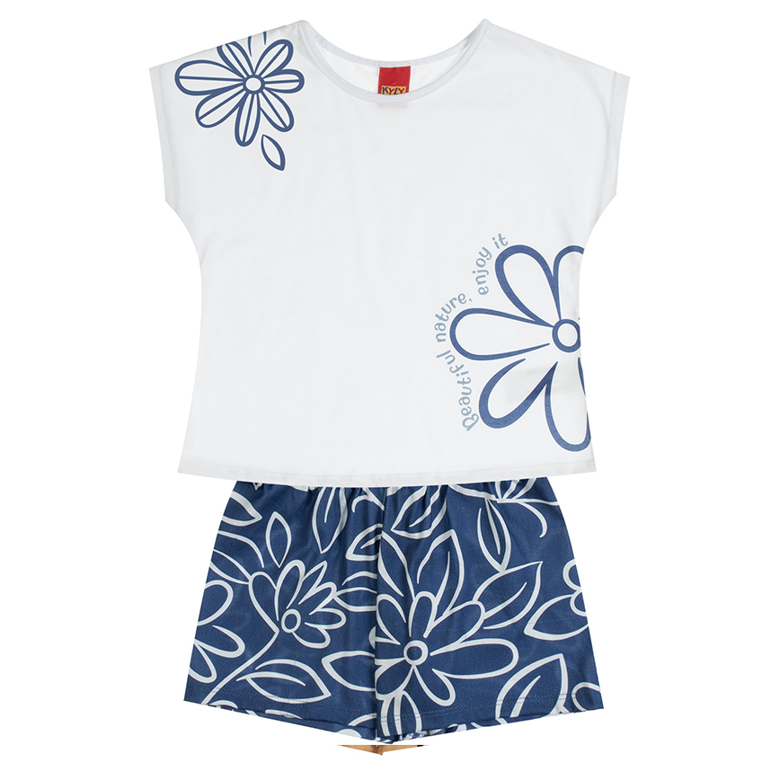 Conjunto Infantil Kyly Blusa E Short Em Meia Malha Conjunto Infantil Kyly Blusa E Short Em Meia Malha