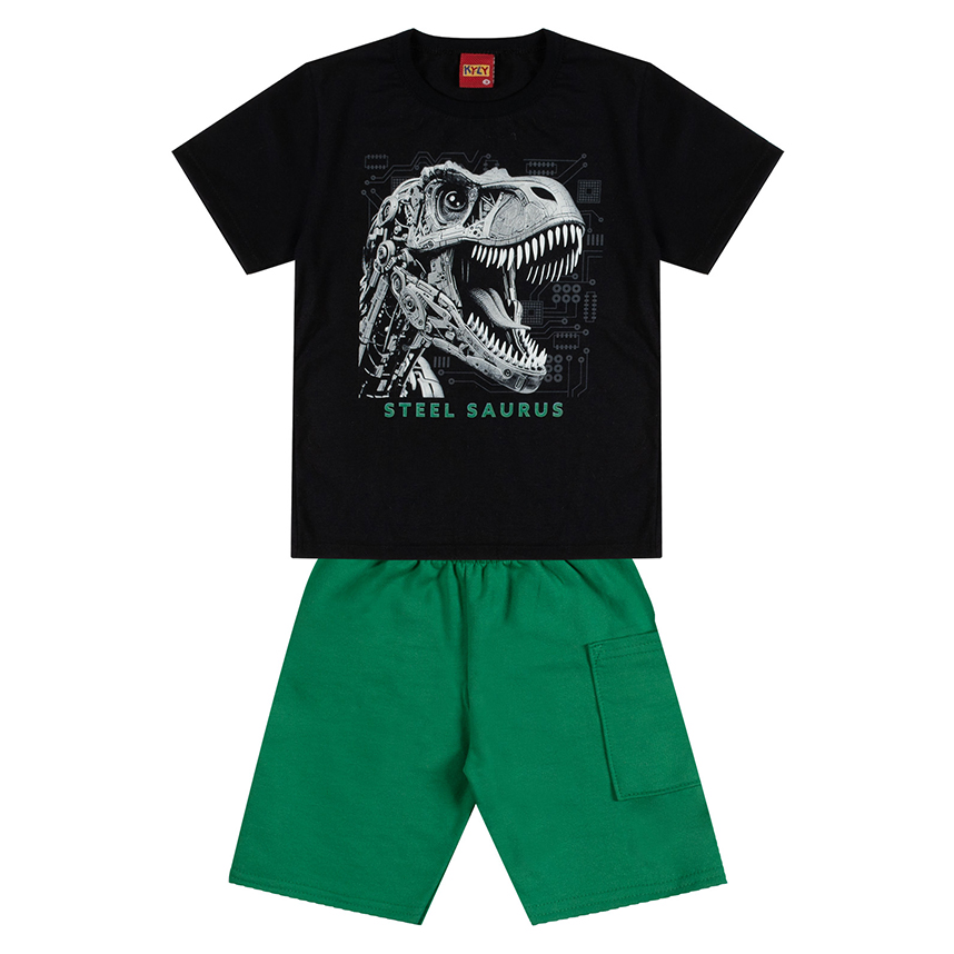 Conjunto Infantil Kyly Camisa Meia Malha E Bermuda Moletom Conjunto Infantil Kyly Camisa Meia Malha E Bermuda Moletom