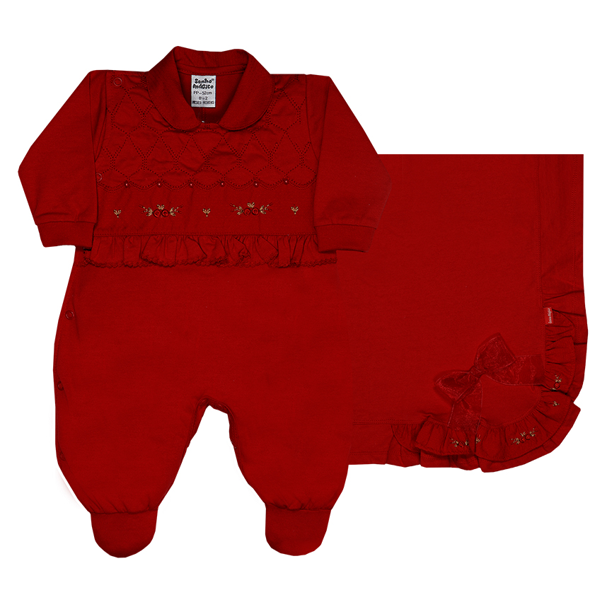 Saída Maternidade Sonho Mágico Detalhe Bordado 2 Peças Saída Maternidade Sonho Mágico Detalhe Bordado 2 Peças