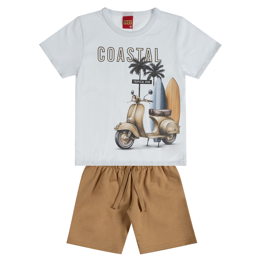 Conjunto Infantil Kyly Camisa Meia Malha E Bermuda Moletom Conjunto Infantil Kyly Camisa Meia Malha E Bermuda Moletom