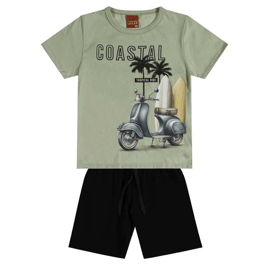 Conjunto Infantil Kyly Camisa Meia Malha E Bermuda Moletom Conjunto Infantil Kyly Camisa Meia Malha E Bermuda Moletom