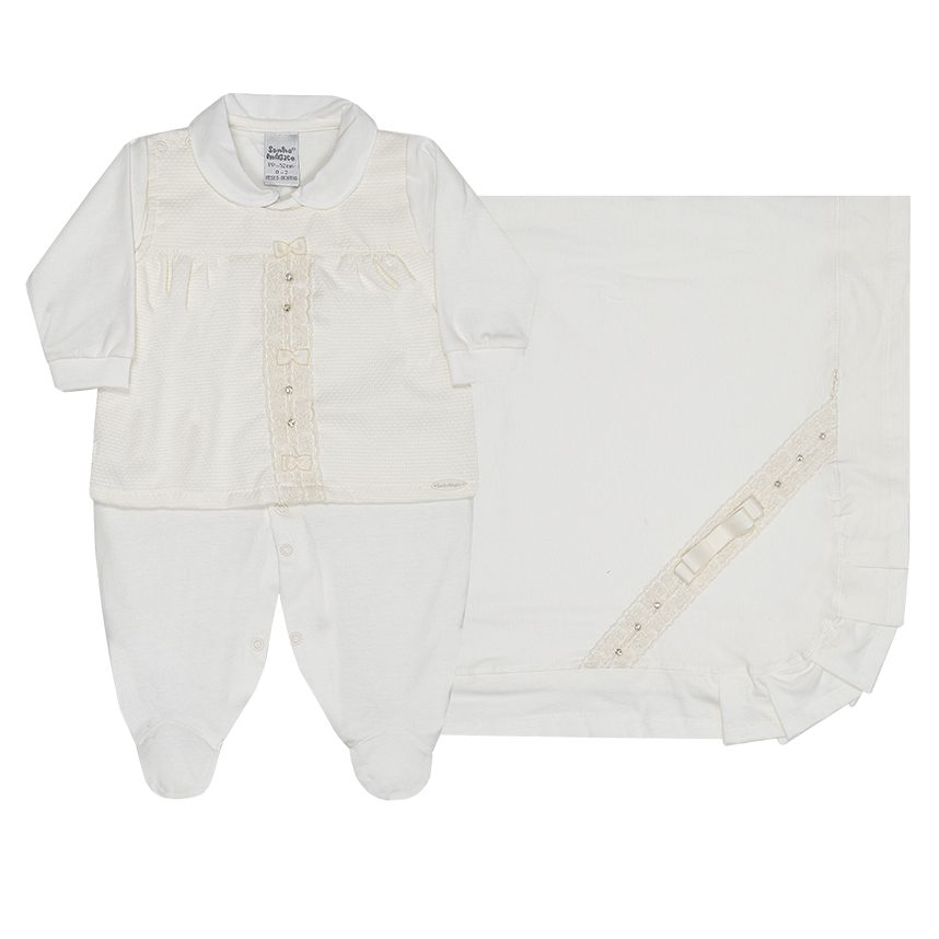 Saída Maternidade Sonho Mágico Detalhe Laço 2 Peças Saída Maternidade Sonho Mágico Detalhe Laço 2 Peças