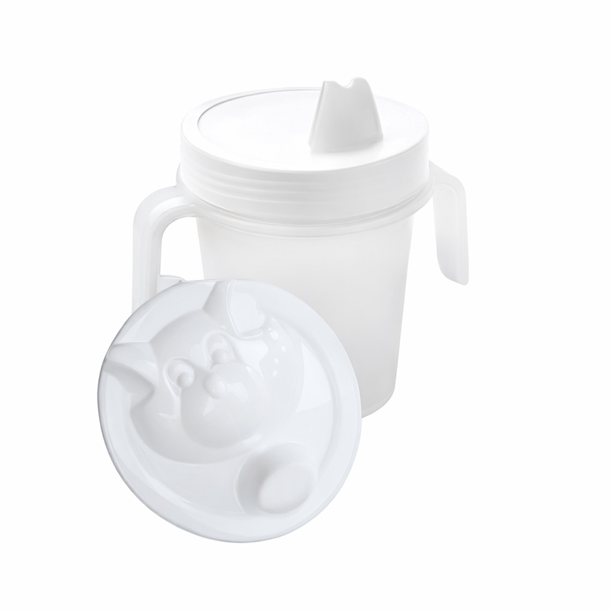Copo Infantil Platibrasil com Tampa Detalhe Gatinho 350ml
