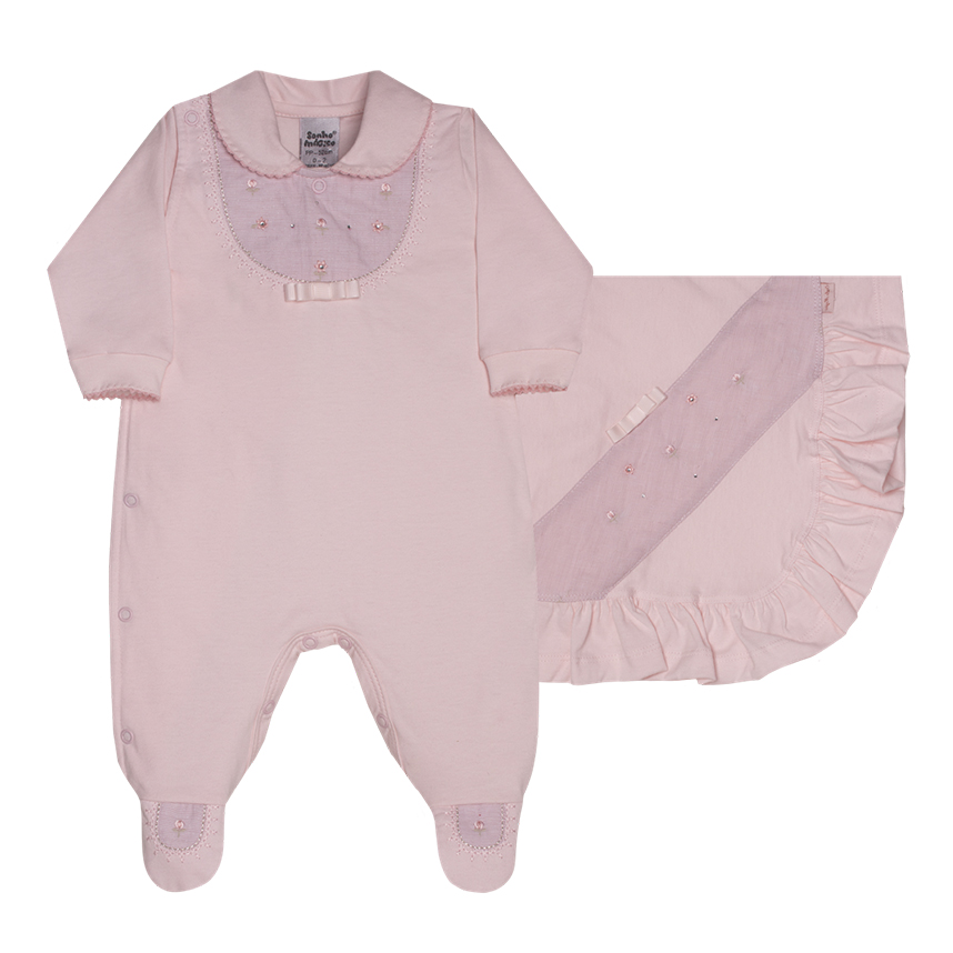 Saída Maternidade Sonho Mágico Bordado Ursinhos 2 Peças Saída Maternidade Sonho Mágico Bordado Ursinhos 2 Peças