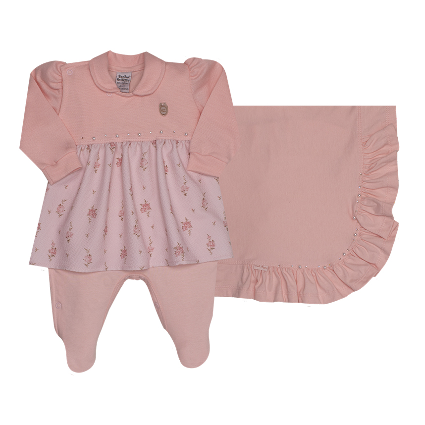 Saída Maternidade Sonho Mágico Estampa e Pérolas 2 Peças Saída Maternidade Sonho Mágico Estampa e Pérolas 2 Peças