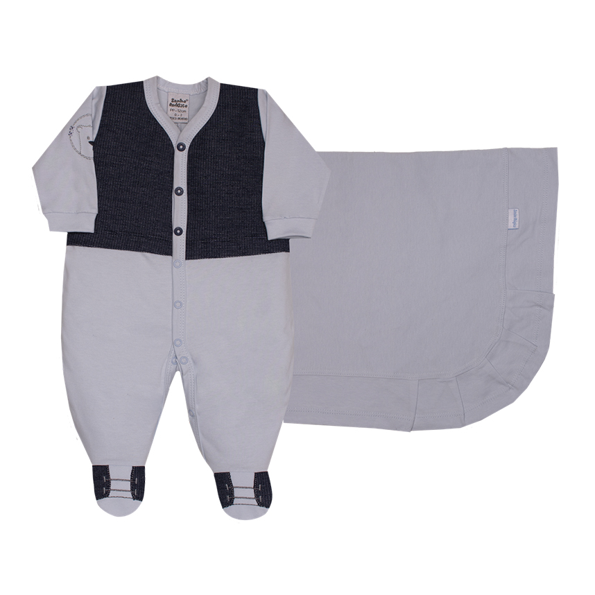 Saída Maternidade Sonho Mágico Bordado Urso 2 Peças Saída Maternidade Sonho Mágico Bordado Urso 2 Peças