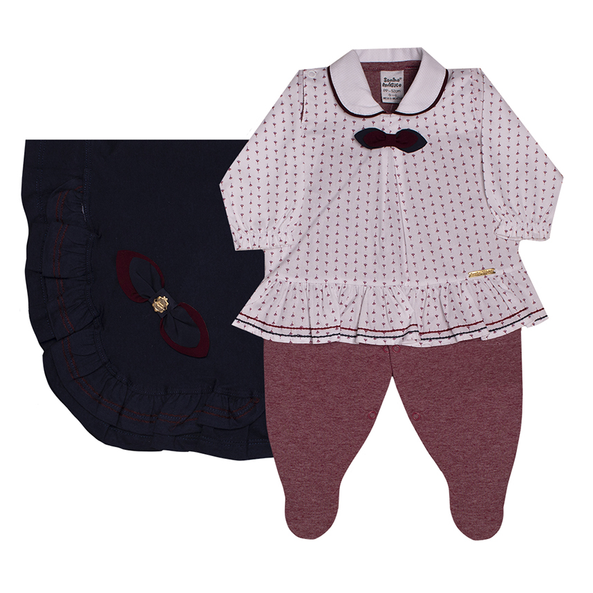 Saída Maternidade Sonho Mágico com Estampa e Laço 2 Peças Saída Maternidade Sonho Mágico com Estampa e Laço 2 Peças