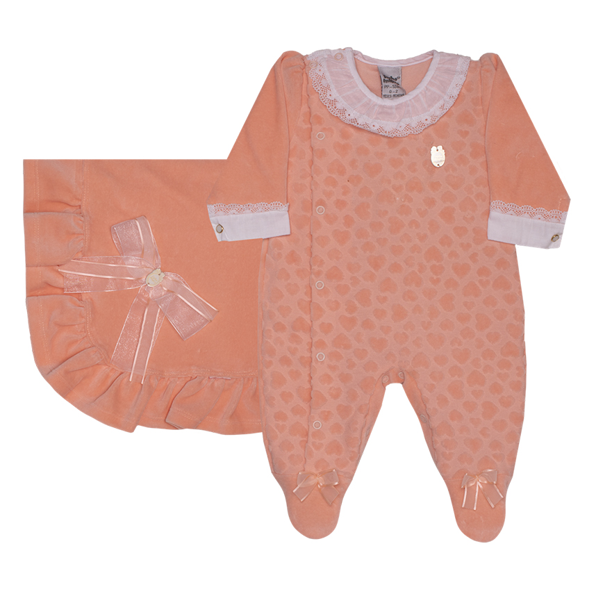 Saída Maternidade Sonho Mágico Estampa Corações 2 Peças Saída Maternidade Sonho Mágico Estampa Corações 2 Peças