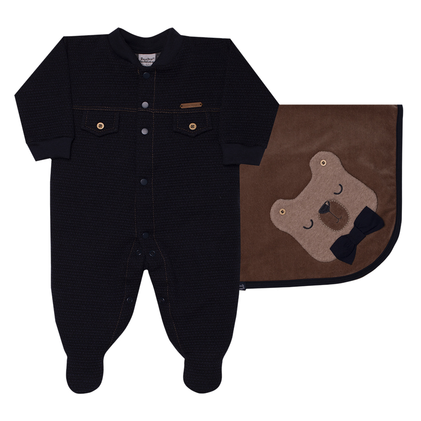 Saída Maternidade Sonho Mágico Bolsinhos e Urso 2 Peças Saída Maternidade Sonho Mágico Bolsinhos e Urso 2 Peças