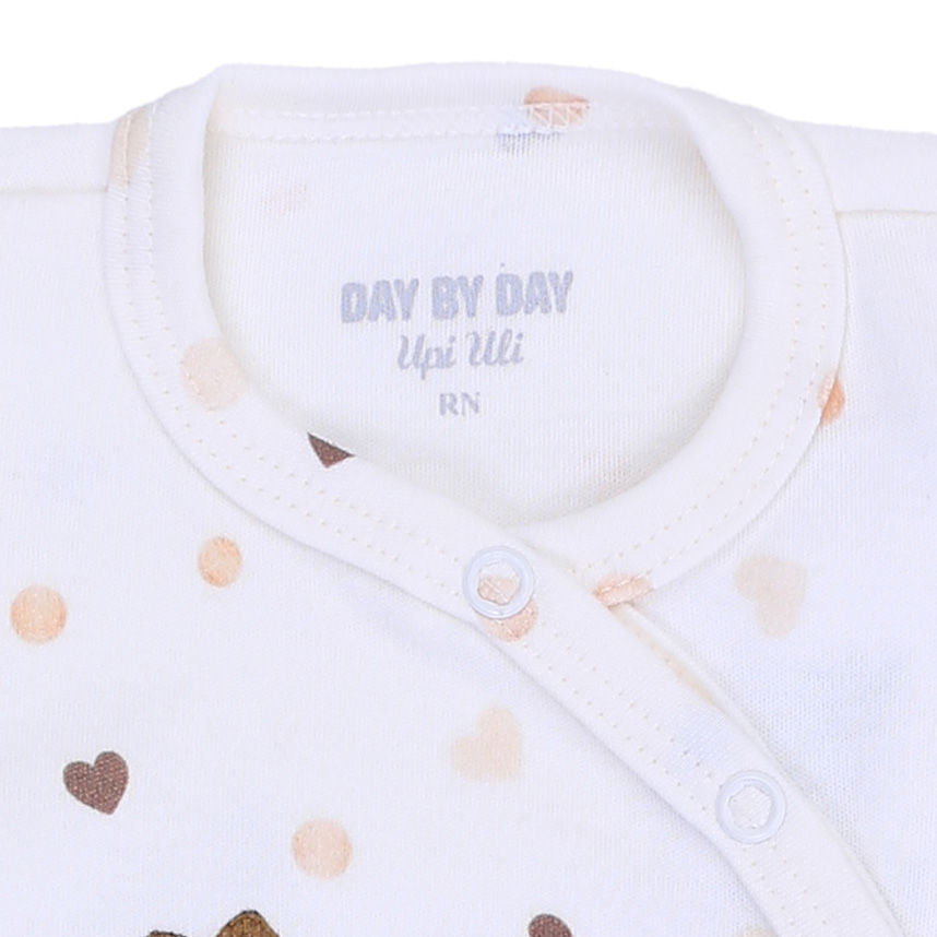 Macacão Bebê Upi Uli Manga Longa Bordado Ursinha Macacão Bebê Upi Uli Manga Longa Bordado Ursinha