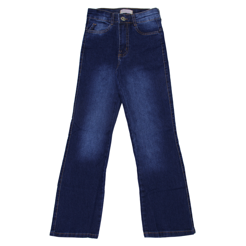 Calça Jeans Juvenil Revert Wide Leg Detalhes Used