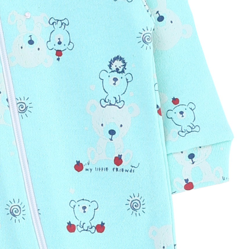 Macacão Bebê Klub Kids Sued Estampado com Zíper