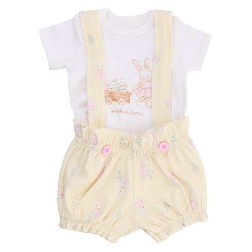 Conjunto Bebê Iaze Body Manga Curta Coelho E Jardineira Conjunto Bebê Iaze Body Manga Curta Coelho E Jardineira