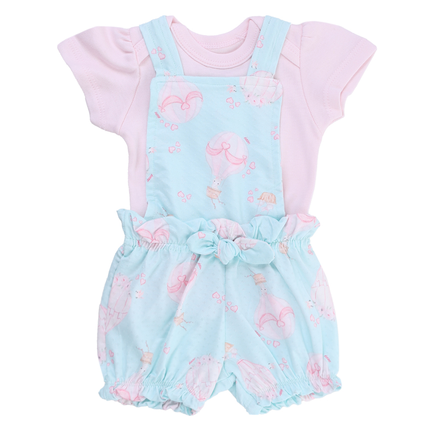 Conjunto Bebê Iaze Body E Jardineira Estampa Coelhos Conjunto Bebê Iaze Body E Jardineira Estampa Coelhos