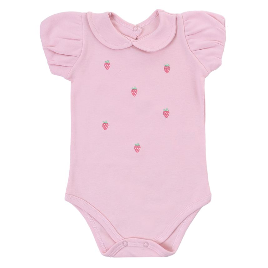 Conjunto Bebê Iaze Body Manga Curta E Short Bordado Morangos Conjunto Bebê Iaze Body Manga Curta E Short Bordado Morangos