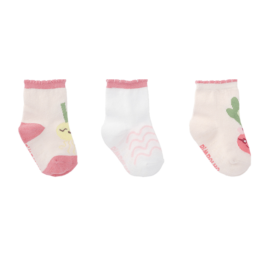 Meia Bebê Pimpolho Menina Estampa Sortida 3 Peças Meia Bebê Pimpolho Menina Estampa Sortida 3 Peças