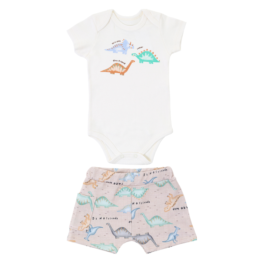 Conjunto Bebê Iaze Body E Bermuda Estampa Dinossauros Conjunto Bebê Iaze Body E Bermuda Estampa Dinossauros