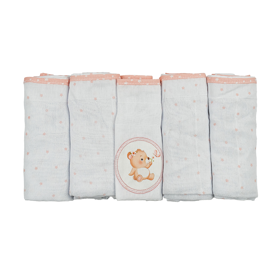 Fralda Luxo Bublim Sonhos Liso Com Bordado Ursa 3 Peças Fralda Luxo Bublim Sonhos Liso Com Bordado Ursa 3 Peças