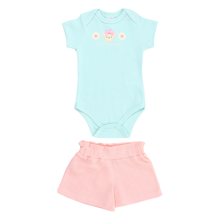 Conjunto Bebê Mini Moon Body E Short Ursinha Conjunto Bebê Mini Moon Body E Short Ursinha