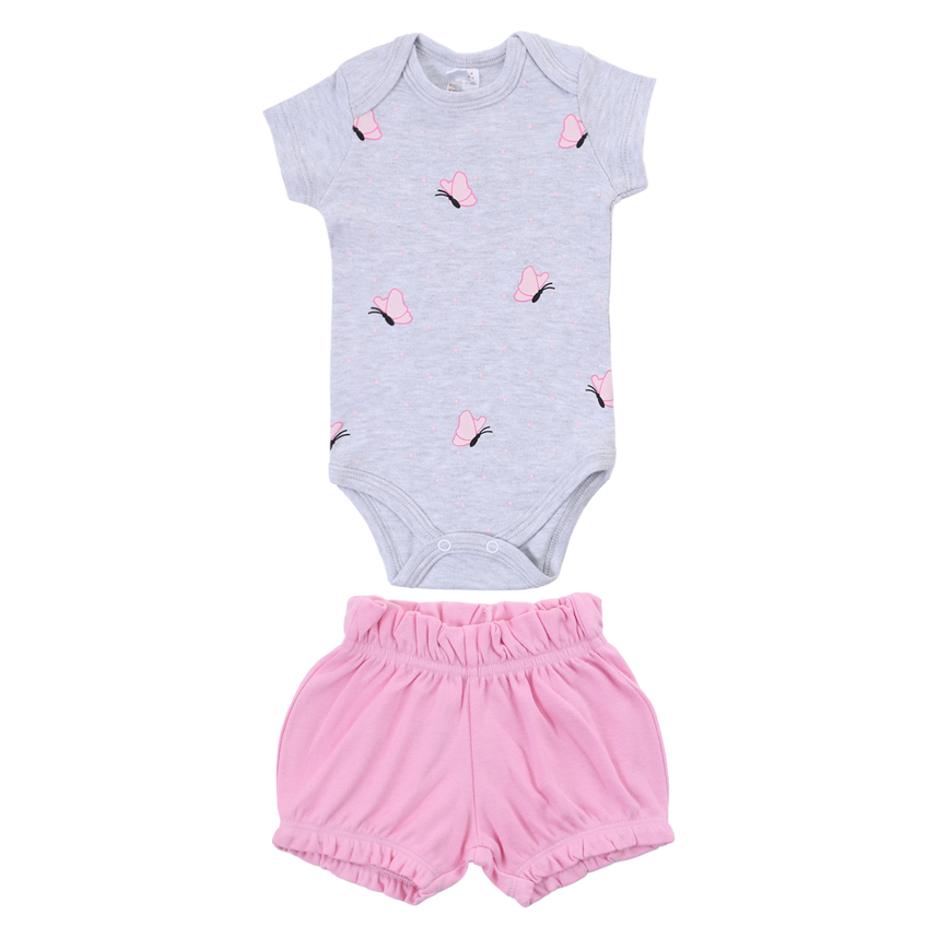 Conjunto Bebê Mini Moon Body E Short Borboletas Conjunto Bebê Mini Moon Body E Short Borboletas