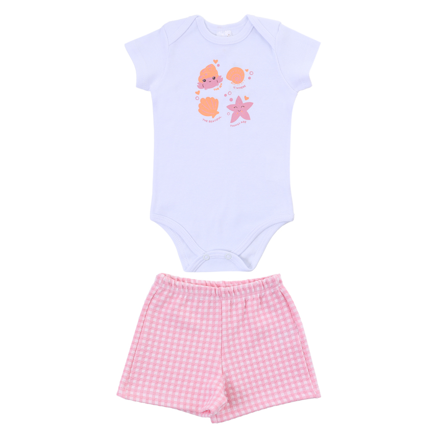 Conjunto Bebê Mini Moon Body E Short Estampa Mar Conjunto Bebê Mini Moon Body E Short Estampa Mar