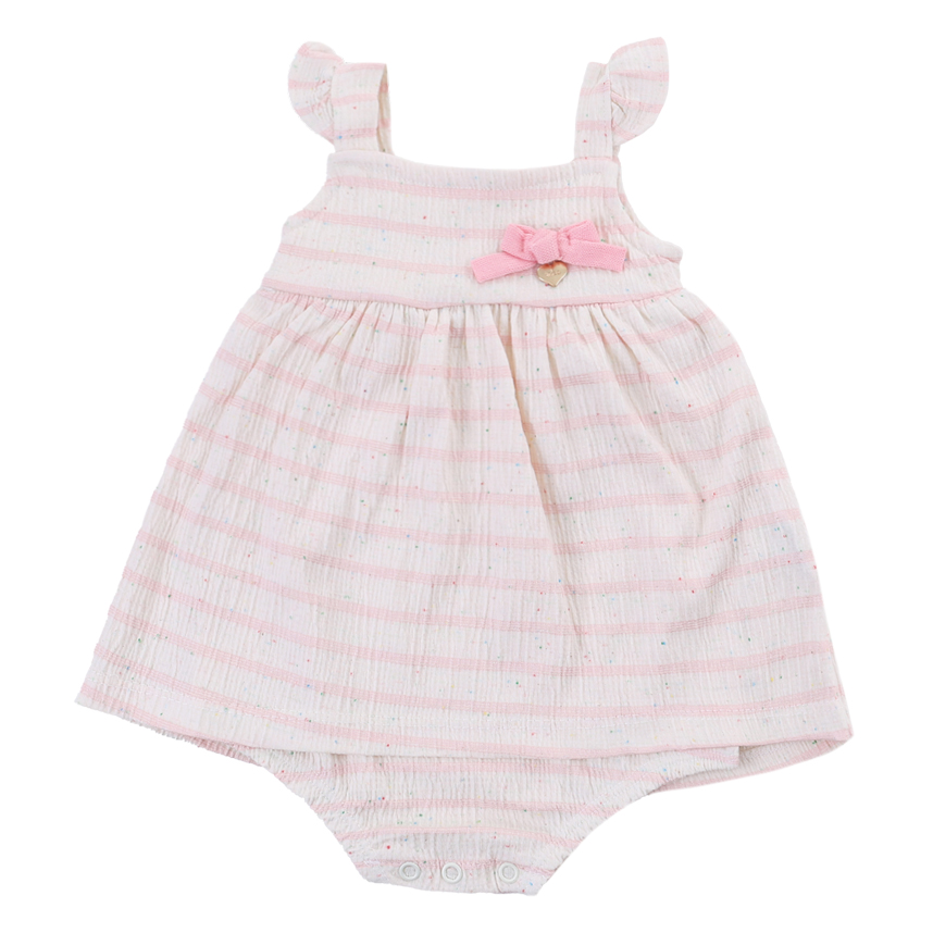 Vestido Bebê Iaze Banho de Sol Listrado com Detalhe de Laço Vestido Bebê Iaze Banho de Sol Listrado com Detalhe de Laço